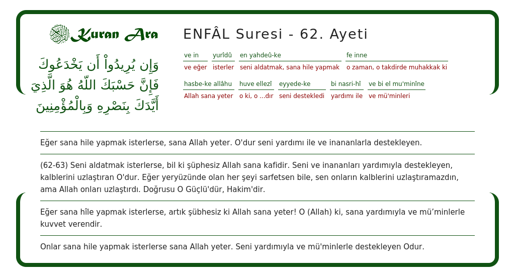 Enf L Suresi Ayeti Kuranara