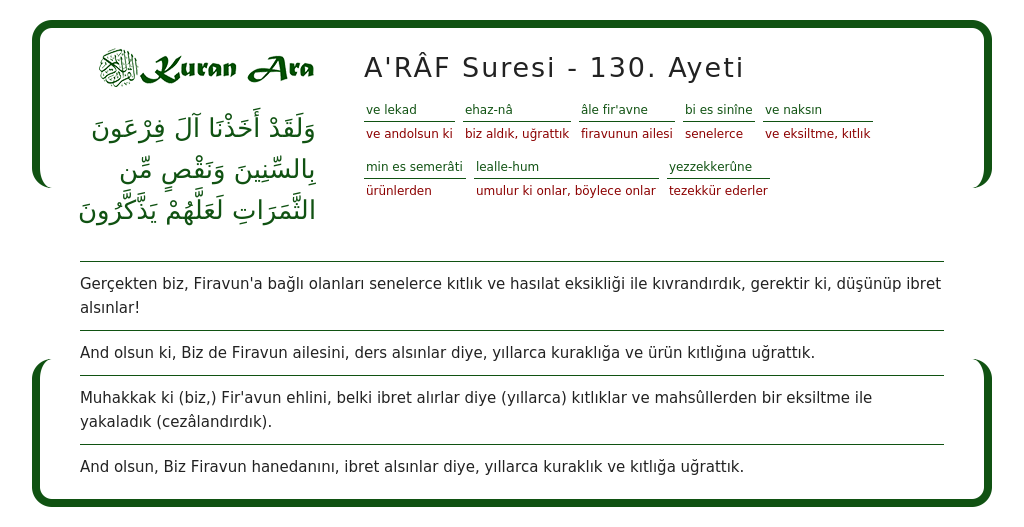 Image result for Araf sÃ¼resi 130