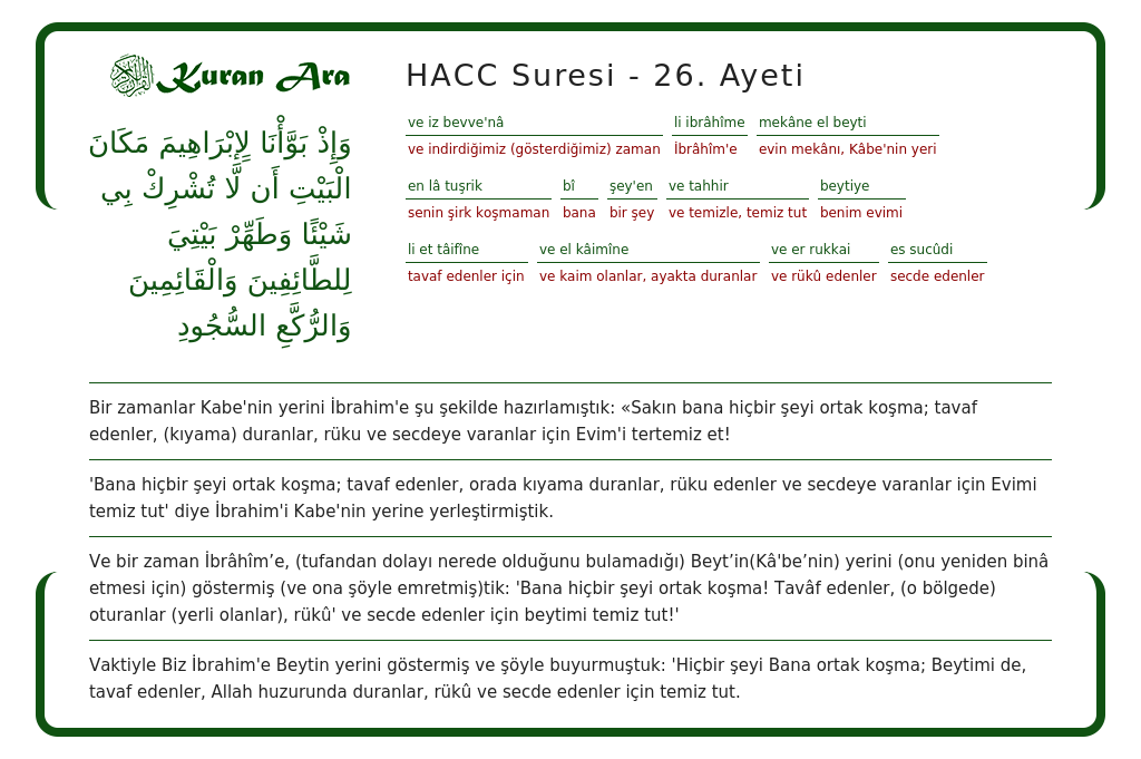 HACC suresi 26. ayeti