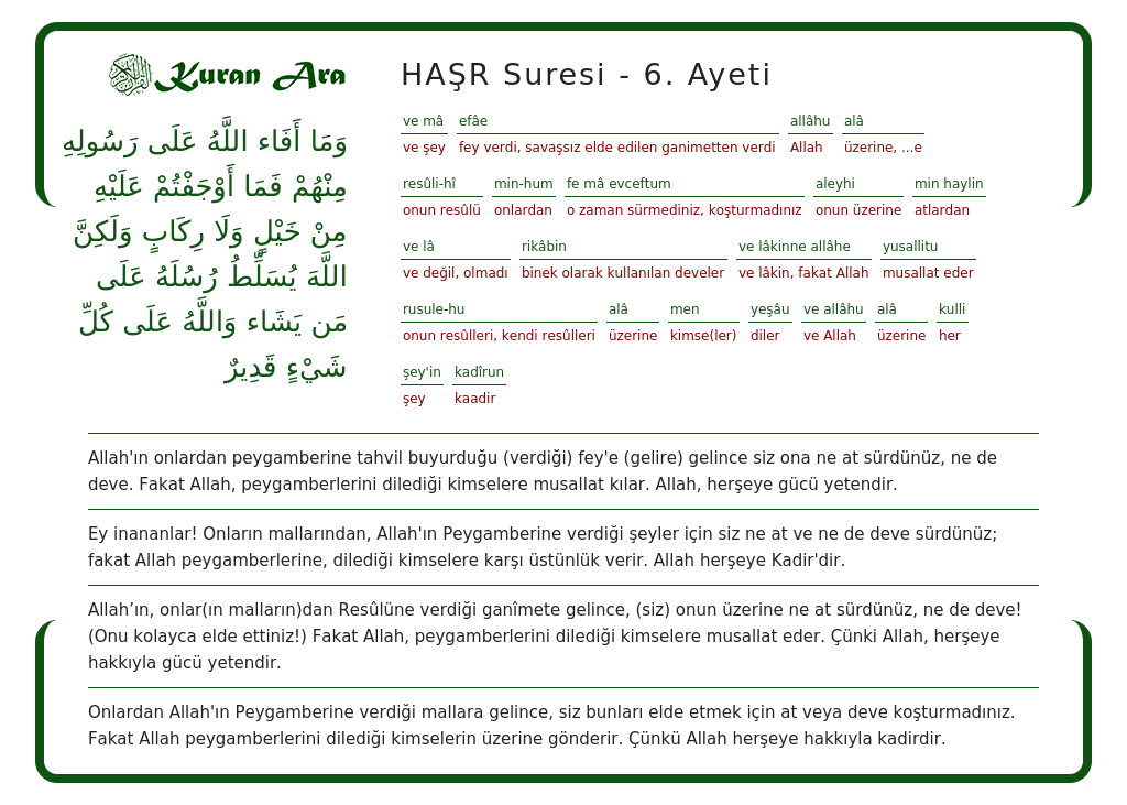 Ala Suresi 6 Ayet