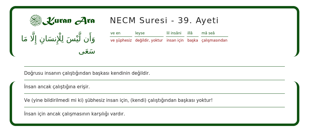 NECM Suresi 39. Ayeti - KuranAra.com